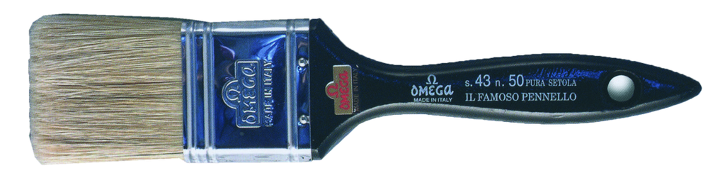 Omega Brush Flat Hog Wooden Handle Series 43 80 mm
