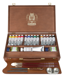 [SC70615] Schmincke Mussini Wood Box 15 x 35ml Tubes &amp; Accessories