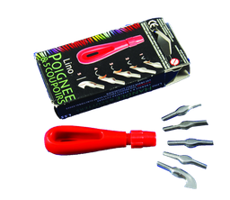 [CR94315] Roberson Lino Cutter Set-5 Blades and Handle